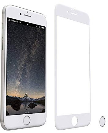 CellBee Panzergläs Kompatibel Mit iPhone 6/6S Panzerglasfolie, Curved inkl. Applikator, Panzerfolie Staubfrei Sensor, Home Button, Premium Displayschutzfolie, Full Cover 4D Schutzfolie, Displayschutz Weiß