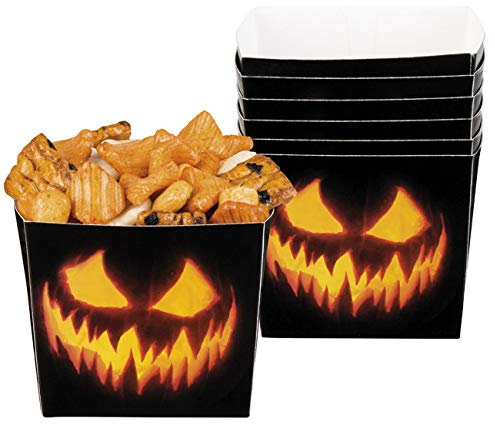 Boland 10134183 6 Bowls Scary Pumpkin, Black/Orange