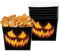 Boland 10134183 6 Bowls Scary Pumpkin, Black/Orange