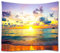 A.Monamour Wanddekor Wandbild Vorhang Wandteppiche Karibik Insel Ozean Strand Sonnenuntergang Bunten Himmel Mit Wolken Natur Landschaft Drucken Stoff Wandbehang Tapisserie Für Schlafzimmer 180x230cm