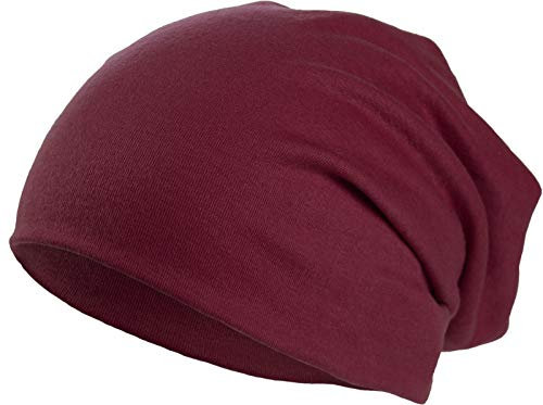 Harrys-Collection Damen Herren Beanie in 15 Farben, Kopfgröße:Einheitsgröße, Farben:bordaux