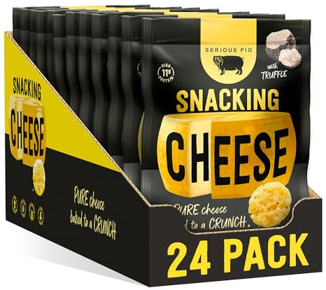 Serious Pig Snacking Cheese Rosemary Flavour - Pure Cheese Crisps High Protein Low Carb (24 x 24g)