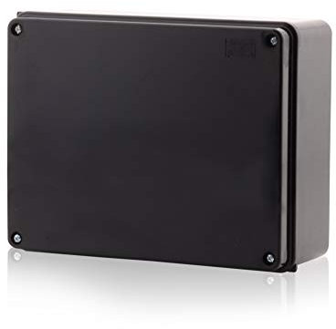 Installationsgehäuse, Abzweigkasten Aufputz Kunststoffgehäuse mit Schrauben 240x190x90mm, IP65, Schwarz Verteilerkasten Leergehäuse Industriegehäuse, zur Aussen Anwendung geeignet