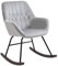 HOMCOM Rocking Chair Reading Accent Armchair with Steel Frame Sponge Padded for Living Room, Dining Room, Office, Balcony, Grey and Black