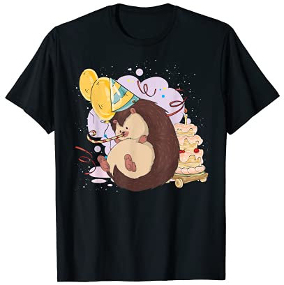 Animal De La Forêt Gâteau Anniversaire Ballons Hérisson T-Shirt