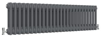 Traditional 2 Column Central Heating Radiator Horizontal Rads Cast Iron Style Anthracite 300x1190mm