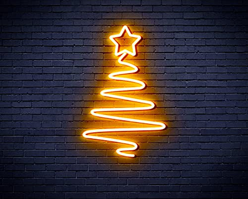 Moderner Weihnachtsbaum Flex Silikon LED Neon Schild - Golden - st16s32-fnu0152-e