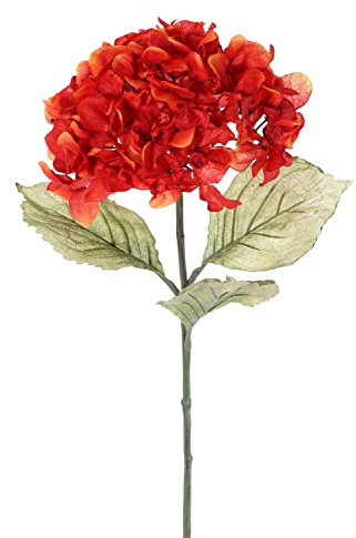 artplants.de Ortensia Artificiale Urania, Arancione, 75cm, Ø18cm - Ortensie Artificiali