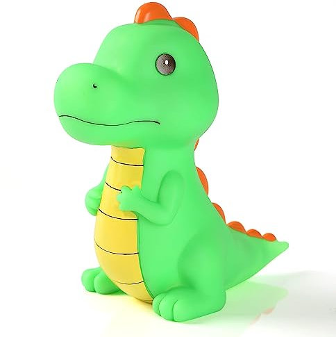 H&W Dinosaur Piggy Bank, Light Green, Unbreakable Money Bank, Cute Dinosaur Coin Bank for Boys & Girls, Money Box Birthday Gift