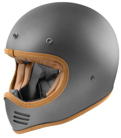Premier Helm Mx,Hellgrau Mit Lederprofilen,S,Unisex