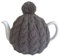Dark Grey Cable Knit Tea Cosy Cover - Fits 4 to 6 Cup Teapot