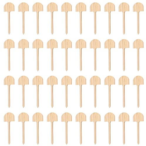 WANGCL 40Pcs 16.5CM Bamboo Plant Labels T-Type Wooden Plant Marker Garden Sign Tags Garden Markers for Seed Potted Flowers Vegetables