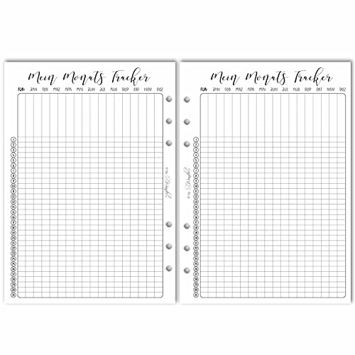 SinnWunder® Habit-Tracker Listen für ein Monat, passend für 6-Ringplaner der Größe Din A5