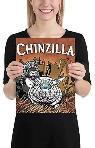 Chinzilla Poster Evil Chinchilla Print Chinchillas Chinchilla Gift