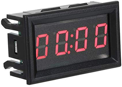 TKSE Orologio per auto, Orologio elettronico per auto digitale LCD, YB27T LED Orologio elettronico digitale luminoso per orologio per auto Decorazione accessorio(Rosso)