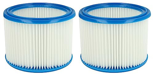vhbw 2x Faltenfilter kompatibel mit Bosch GAS 19, GAS 18, GAS 17, GAS 16, GAS 15 Staubsauger - Filter, Patronenfilter, weiß blau