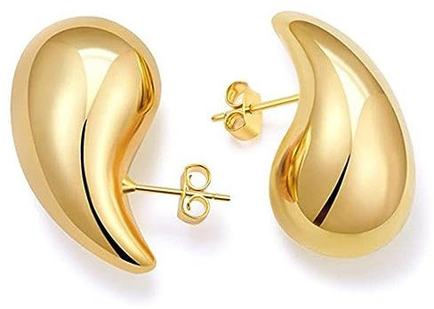 Aucuu Chunky Ohrringe, 18k Ohrringe Dupes für Damen, Hypoallergene Earrings