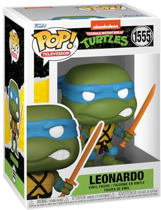 Funko Pop! TV: Teenage Mutant Ninja Turtles (TMNT) – Leonardo - 1 Chance sur 6 D'avoir Une Variante Rare Chase - TMNT Retro/Classic - Figurine en Vinyle à Collectionner - Idée de Cadeau - TV Fans
