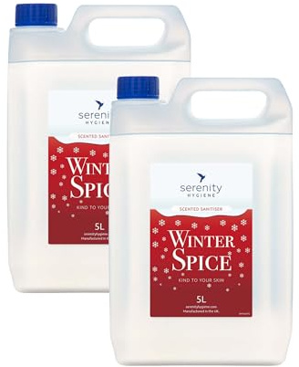 Hand Cleansing Sanitiser Foam, No Alcohol Foaming Hand Sanitizer Dispenser - Winter Spice - 5 Litre Refill Pack of 2