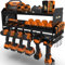 Toolganize Garage Power Tool Organiser, Wall-Mounted Storage Rack & Charging Station, Heavy-Duty for Workshop & Garage Tools, Large 6-Pack, Black.