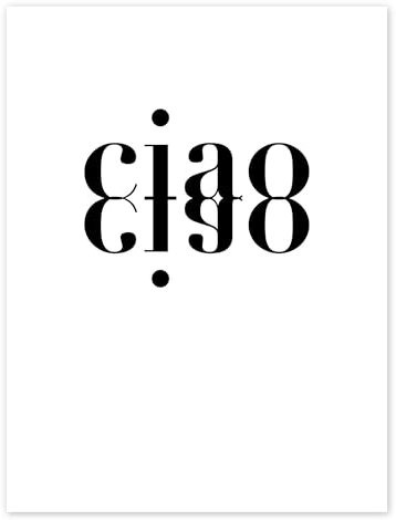 Ciao Ciao Poster von Typobox 30 x 40 cm Schwarz-Weiß Wandbilder Wanddeko