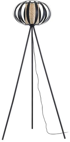 Lindby Stehlampe Tamira (Landhaus, Vintage Rustikal) in Schwarz aus Metall (1 flammig E27) - Stehleuchte Standleuchte Floor Lamp Wohnzimmerlampe Tripod Wohnzimmerleuchte