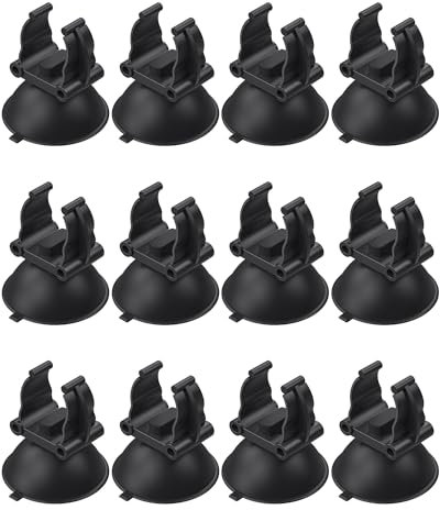 Pawfly Acquario Riscaldatore Ventose Acquario Tubo Luce Supporto Ventosa 1,7 cm Clip di Fissaggio per Acquario Riscaldatore e Luce Subacquea (Non per Tubo di Linea Aerea), 12 Pack