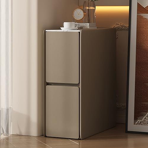 asdchZen Schmaler Nachttisch, Nachttisch mit Schublade, 25 cm, Khaki