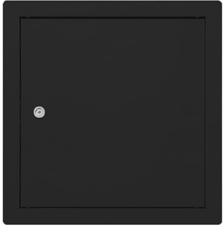 Revisionstür Revisionsklappe Wartungsklappe mit Schloss verzinktes pulverbeschichtetes Stahlblech Schwarz matt (1, Breite x Höhe: 300 x 300 mm)