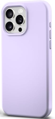 Cover Liquido Silicone Antiurto Compatibile per iPhone 13 Pro Max, Protezione Completa, Copertura 3 Strati con Fodera in Microfibra, Bianco (Lilla)