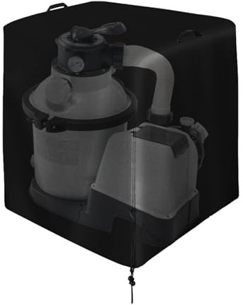 Dreuhuing Poolpumpengehäuse, Poolpumpenabdeckung,Schwarze wasserdichte Anti-UV-Pool-Sandfilter-Überdachung | Poolfilter-Sandzylinderabdeckung Sonnenschutz, Außenschutzabdeckung für Poolpumpe