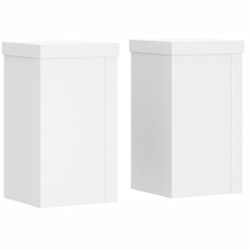 vidaXL Supports pour plantes 2 pcs blanc 10x10x18 cm bois d'ingénierie, support de fleurs, support de pot, support pour plantes d'intérieur