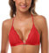 SHEKINI Women's Lace Bralette Sexy Triangular Bra Front Fastening with Removable Pads Backless Bras Plus Size Red