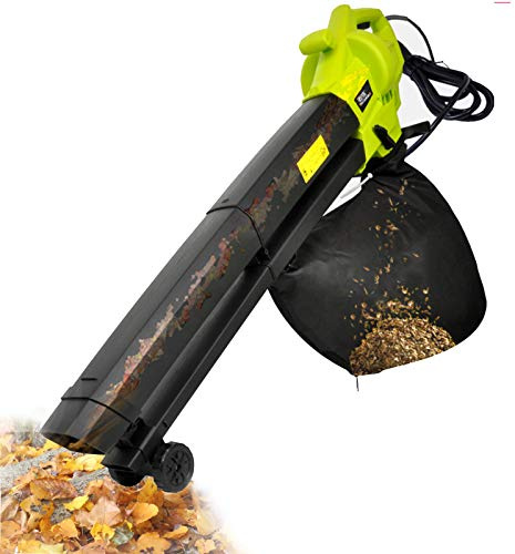 XHSMYXGS Laubbläser, Gartenbläser und Vakuum-Zerkleinerer 3-in-1, mit Sammelbeutel mit 40 l/30 m Kabel, Hoflounge