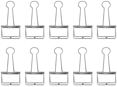 Silber, 32mm/1.26in, 10Stück Skelett Binder Clips, hohle Metall Draht Foldback Binder Clips für Planer, Journal, Notebook, große Papierklammern, Büro, Haus, Schule