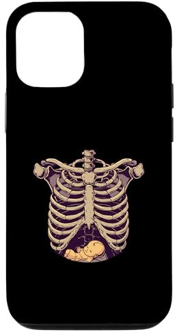 Coque pour iPhone 13 Halloween effrayant Squelette enceinte Annonce de bébé