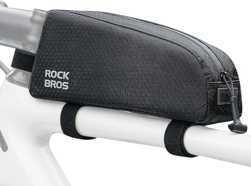 ROCKBROS Fahrrad Rahmentasche Wasserdicht Fahrradtasche Oberrohrtasche 0,9 L Schwarz für ebike, Rennrad und MTB Fahrradrahmentasche