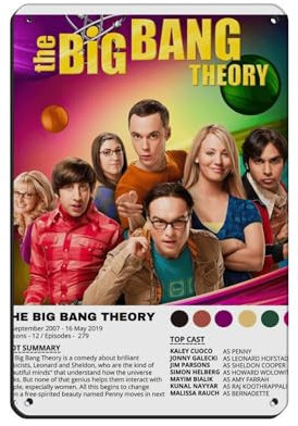 HRJHE The Big Bang Theory TV-Serie Poster (21) Blechschild, Vintage, Metall, Pub, Club, Café, Bar, Zuhause, Wandkunst, Dekoration, Poster, Retro, 20 x 30 cm