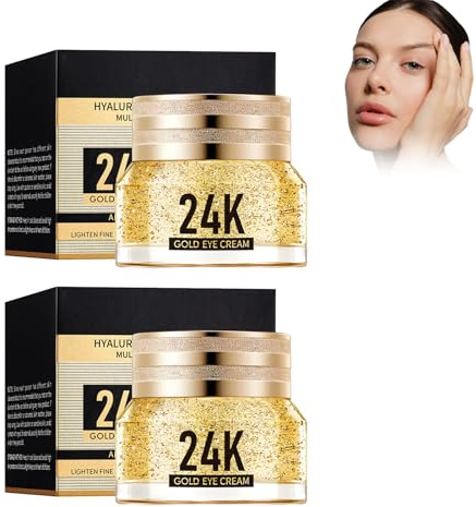 2pcs Gold Augencreme, 24K Gold Augencreme, 2pcs*40g, eye cream | Gold Augencreme, Reduziert dunkle Augenringe, Schwellungen und Augenfältchen
