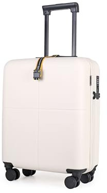 JLY Handgepäck Koffer 55x40x20 – 100% Covestro Polycarbonat, Reißverschlussfrei, TSA Schloss, Leicht & Stabil, Ultraleise Doppelrollen, Alabaster Weiß (S, 20 Zoll)