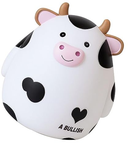 KICHOUSE 1 Stück Sparschwein für Münzbank Plüsch Kuhdekoration Schreibtisch Kuhbank sparstrumpf Cutie eincremehilfe verkleidung dekoring Spartopf Ornament schöner Spartopf Harz Black
