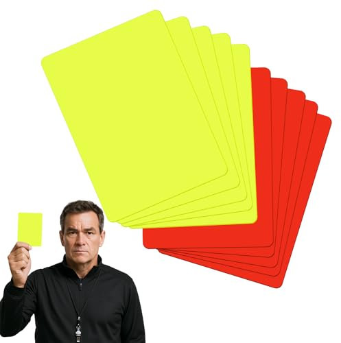 QfwdfcTrenz 10 Stück Fußball Schiedsrichter Karten Fußball-Schiedsrichter Warn Karten Gelbe und Rote Karte Fußball Schiedsrichter Unverzichtbares Zubehör für Sport Wettkampf Training