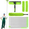 4 m Window Squeegee Cleaner Kit,2in1 Window Cleaner Equipment with 10 Extension Pole,2 Microfiber Cloths Squeegee,Telescopic Window Cleaner for High Windows,Mirror,Car Glass,Window Cleaner Tool