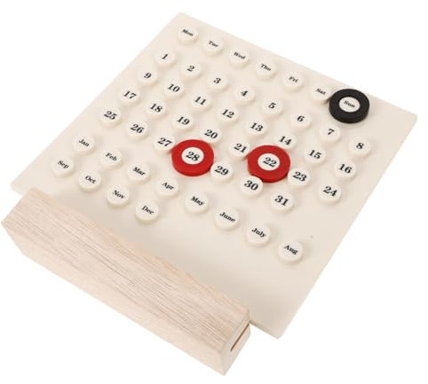 Angoily Retro DIY Desk Kalender Stand Countdown -Kalender Stehen groß für des akademischen Jahres kleine 2024- Schreibtisch-Flip- Wand 2025 Plastik Beige