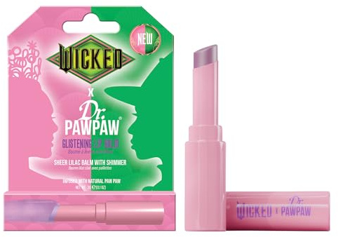 Dr.PAWPAW x WICKED Vegan Lip Balm 3g, Sheer Lilac Pawpaw Balm with Shimmer, Hydrating and Nourishing Lip Care with Magical Finish