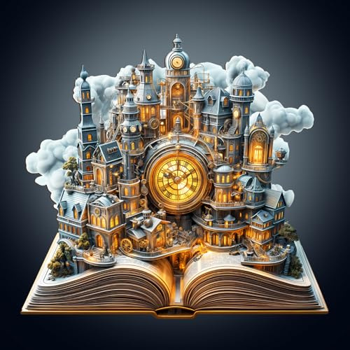 Wooden Puzzles for Adults, Clockwork City Puzzles with 3D Visual Effect, Adult Puzzles, Birthday Gifts for Women Men (L- 13.4 * 12.4 in 225 pcs)