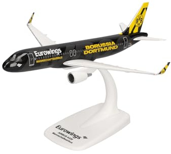 Herpa Snap-Fit Modellflugzeug Eurowings Airbus A320 BVB Mannschaftsairbus (2025), Miniatur im Maßstab 1:200, Sammlerstück, Modell mit Standfuß, Kunststoff
