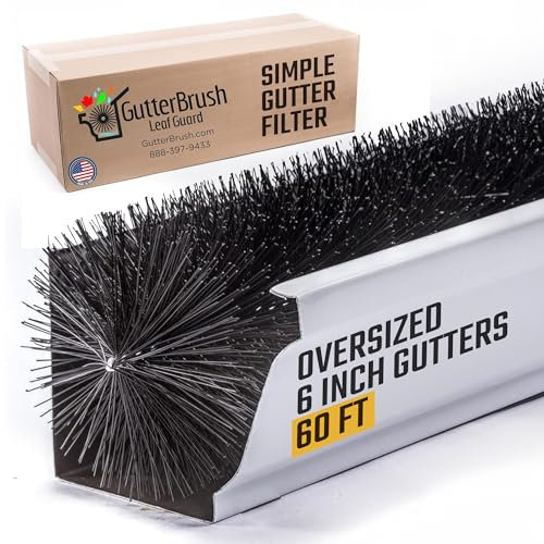 Dachrinnenfilter von GutterBrush – 1,8 m Verhindert Verstopfungen der Dachrinne – reduziert Dachrinnenreinigung – schützt 15,2 cm Dachrinnen – Wasserfließt, während Blätter herausgefiltert werden