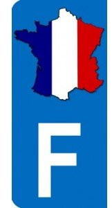 Mon Blason Autocollant avec Carte de France et Lettre F Partie Gauche Plaque immatriculation Auto (9,8 x 4,5 cm)