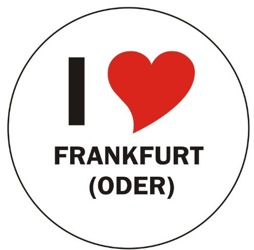 INDIGOS UG Aufkleber - Sticker - Autoaufkleber - I Love Frankfurt (Oder) - 8 cm Durchmesser rund - JDM - Die Cut - OEM - Auto - Heckscheibe - aussenklebend, rund, Auto LKW Truck Stadt